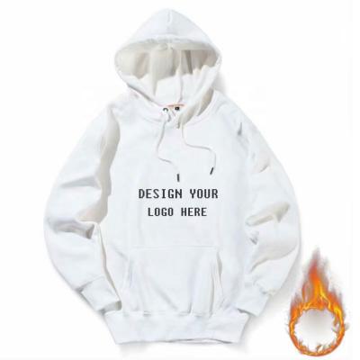 China Anti-wrinkle Mens Autumn Winter Hooded Street Long Sleeve Solid Color Tops White Men's Casual Loose Hooded Hoodies for sale