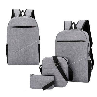 China With Hot Selling USB Three Piece Set New Nylon Backpack Laptop Backpack Bags Men for sale