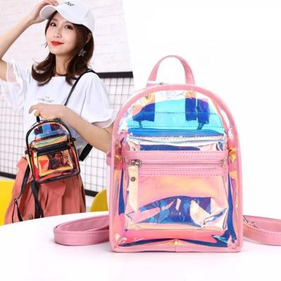 China Wholesale Waterproof Travel PVC Waterproof Backpack, Girl Satchel School Bags Feminine Holographic Jelly Bagpack/ for sale