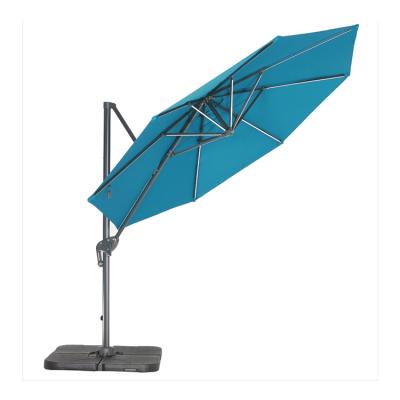 China Wholesale Custom Logo Outdoor Garden Furniture Umbrella Cantilever Netting Patio Hanging Commercial Umbrellas With Solar Led Light for sale