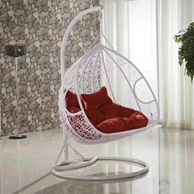 China 2021 Wholesale Custom Rattan Swing Egg Swing Chair Super Comfortable Patio Double Metal Swinging Chair for sale