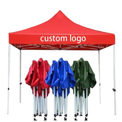 China 2020 Leisure Outdoor Custom Outdoor Event 3x3 Folding Portable Red Printed Gazebo Canopy Tent For Trade Show for sale