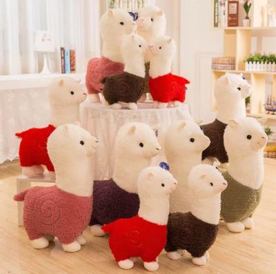 China 2022 Newest Large Size Chrismas Eco-friendly Stuffed Alpaca Toys Rainbow Plush Alpaca Llama Doll Stuffed Sheep Animals for sale