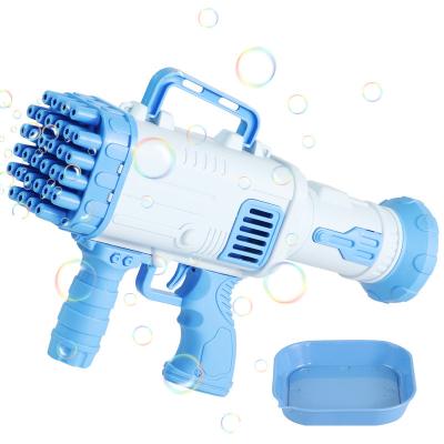 China 2022 Summer Plastic Outdoor Children 32 Hole Bubble Machine Gun Toys Soap Maker Electric Machine Bubble Memories Automatic Gun Toy Party Bubble for sale