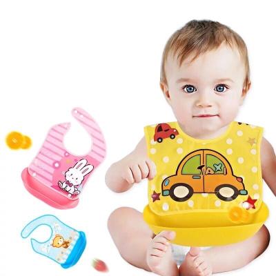 China EVERYSTEP Sustainable Cartoon Soft Saliva Towel Baby Feeding Bib With Food Catcher for sale