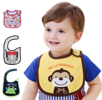 China Everystep Antibacterial 100%Cotton Animal Waterproof Knitting Bib For Baby for sale