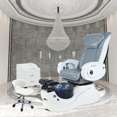 China European Modern Luxury Easy Clean Salon Furniture Electric Nail Salon Furniture Pipeless Whirlpool Foot Spa Massager Manicure Pedicure Chair for sale