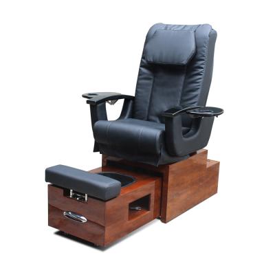 China Wholesale Modern Cheap Beauty Nail Salon Furniture Wooden Nail Salon Furniture Wooden Base No Foot Spa Manicure Massage Pedicure Plumbing Chair for sale