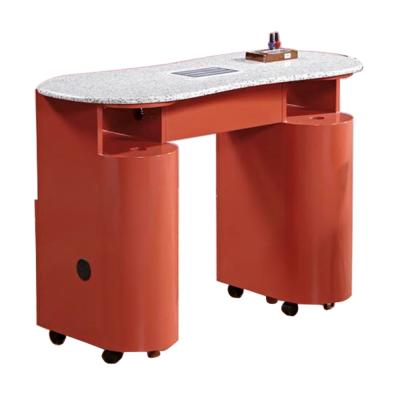 China Kangmei Cheap Easy To Clean Salon Furniture Nail Desk Manicure Table With Dust Collector for sale