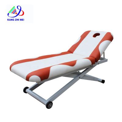 China Kangmei Beauty Spa Treatment Strong Bearing Facial Bed Strength Massage Table Eyelash Cosmetic Adjustable Tattoo Pedicure for sale