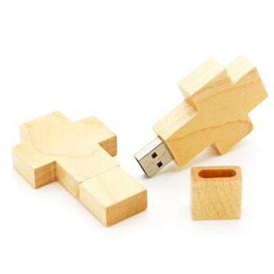 China Wooden Cross Shape USB Memory Stick/Various Activity Gifts USB Pen Drive/USB Flash Drive 2.0 Student Gifts for sale