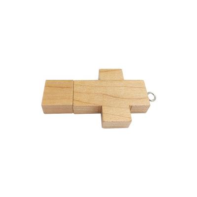 China New Next Laser Wooden Logo USB Drive Cross Shaped USB Flash Stick for sale