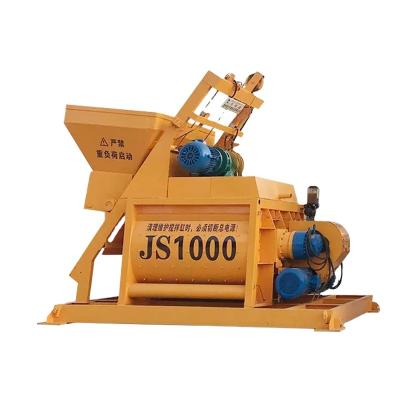 China Construction worksÂ   js1000 double shaft fixed concrete cement mixer for sale