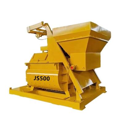 China Factory China Manufacturer New Product Js 500 Concrete Batching Double Shaft Fixed Small Concrete Cement Mixer for sale