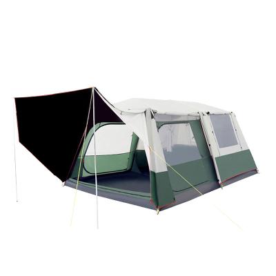 China Diagonal Tether Type 8-12 8 10 12 Person 3 Room Large Normal Room Turbo Large Double Layer Waterproof Luxury Family Outdoor Camping Tent for sale