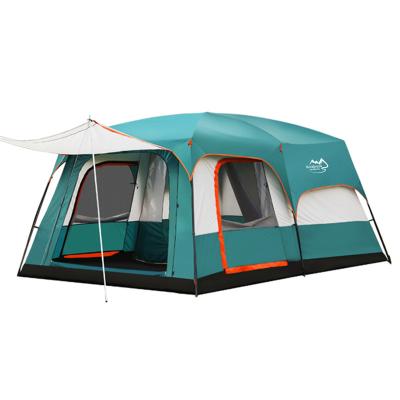 China Diagonal Tying Type OEM Wholesale Price Double Layer Cheap High Quality Folding Huge People 6 Two Rooms and One Hall Camping Tent for sale