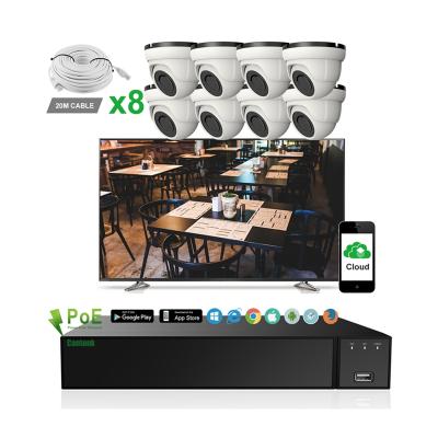 China Vandalproof White Cantonk 8CH NVR 8MP POE Dome IP Camera CCTV Security System POE NVR Kits for sale