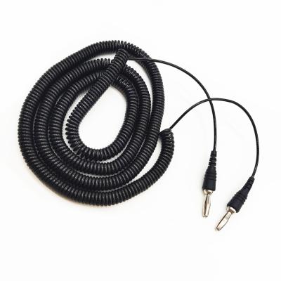 China Custom High Flexibility Banana Plug Connector Spiral Coiling Kabel Flexibel Stärker Für Audio Lautsprecher zu verkaufen