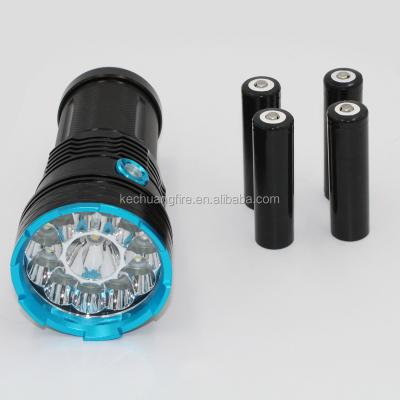 China Aluminum Alloy High Lumens XML T6 LED Flashlight Led Camping Flashlight 12000lumens Rechargeable Flashlight dving light for sale