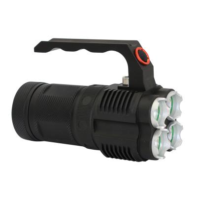 China Camping Camping Flashlight Led 4*Crees XM-L2 LED 4500 Lumens 40W Torch Light Rechargeable Flashlights for sale