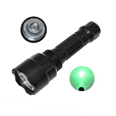 China Convenient Tactical C8 450LM Q5 R5 LED Green and Red Light Flashlight Outdoor Torch Lamp for for Camping Hunting for sale