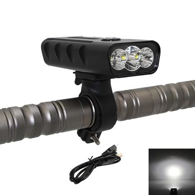 China USB Rechargeable Bike Accessories 3 LED Bike Led Flashlight XML-T6 Bike Light for sale