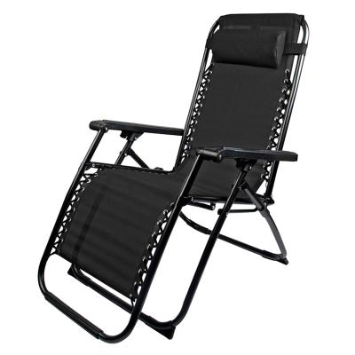 China Oxford Beach Chair Folding Modern Aluminum Beach Chair With Weightless Wood Outdoor Folding Arm Extended Lounger for sale