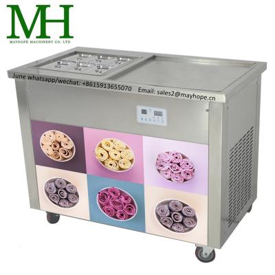 China snack factory tabletop electro freeze fried ice cream machine / fried ice cream rolls machine for sale