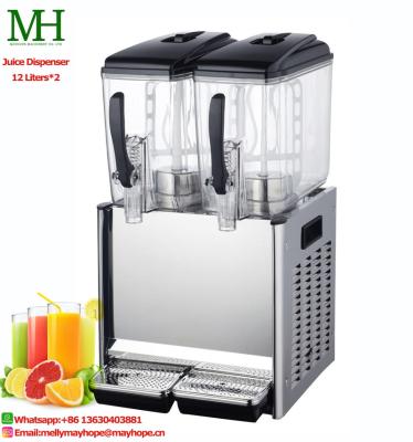 China Competitive Price Fruit Juice Dispenser/Juice Dispenser Machine/Juice Dispenser Cooler with CE Certificate 12 liter*2 for sale