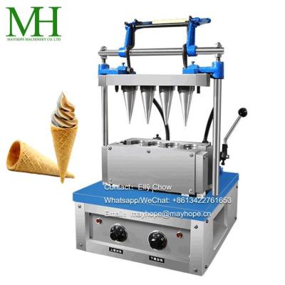 China Snack Factory Commercial Used Automatic Waffle Ice Cream Cone Making Rolled Sugar Cookie Cone Machine Bake for sale