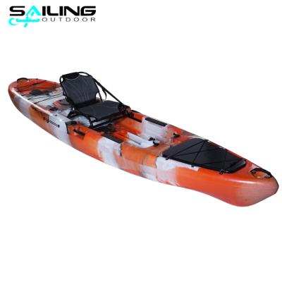 China Relaxing 13ft One Person Sea Pedal Fishing Kayak With Propel Motor Pedal Drive Boat With Pedals Sale Of Outdoor Navigation for sale