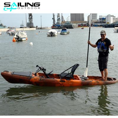 China Sailing Relaxing Outdoor Kayak With Pedals Fishing Pedal Boat With Slide Canoe Thruster for sale