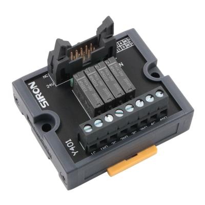 China SIRON Y401 4 Channel DC 24V DIN Rail Terminal Black Epoxy Relay Module for sale