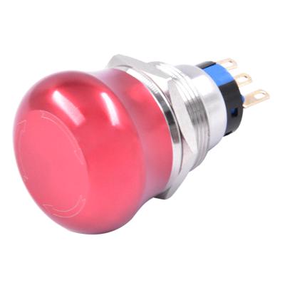 China SIRON H029-R Self-lock Dome Metal Mushroom Push Button Switch Red Emergency Stop Switch for sale