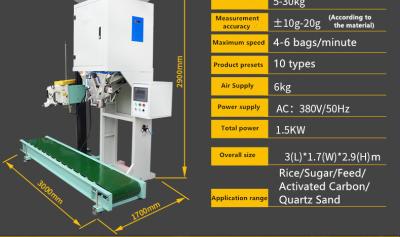 China 6kg Granule Packing Machine Weighing 1.5kw 6 Bags Min Rice for sale