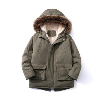 China New winter boys' cotton clothing children's clothing anti-shrink, small, medium and large, children's large pocket anorak hooded jacket, pl for sale