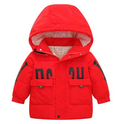 China New Children's Anti-Shrink Down Jacket Baby Boys Mid Length Winter Padded Jacket for sale