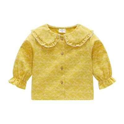 China Autumn new style baby anti-pilling floral long-sleeved shirt, children's style western blouse for sale