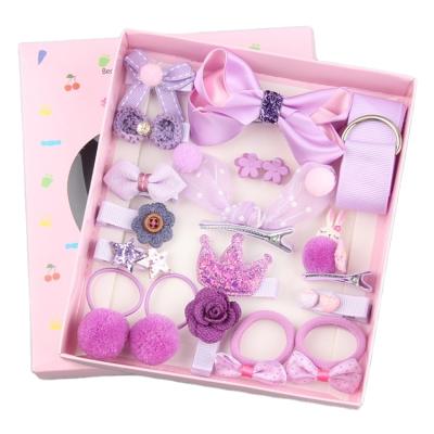 China Beauty 18 pcs hair clip set cute animal hair ring elastic hair accessories cartoonhair girl hair clip headwear bow flower hairpin headdress for sale