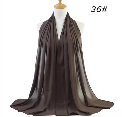 China Simple colors of women's hijabs scarves/scarf 80's hijabs headband shawls solid color printe wrap hijab women's bubble chiffon scarf for sale