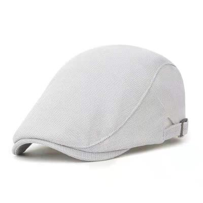 China Picture Summer Men Women Casual Beret Hat Fashion Breathable Mesh Flat Newsboy Style Beret Hats Adjustable for sale