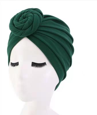 China African picture ladies turban cowl soild color cotton top knot Hijab inner hatss twist headwrap women head wraps hat India Hijabs for sale