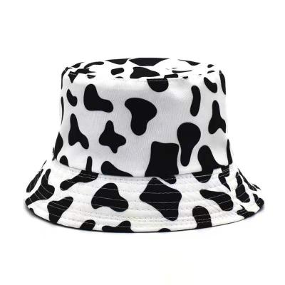 China Image cow pattern printing fisherman hat men's and women's cotton hat Korean version the new summer sun outdoor hats for sale