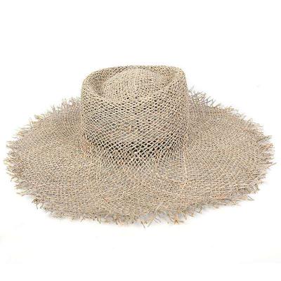 China Image Natural Herbs Fashion 2021 Straw Beach Visor Sun Protection Summer Hat Women Wide Brim Sun Hats for sale