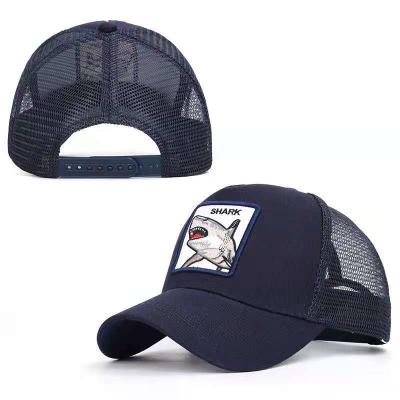 China New Embroidery Animals Picture Men Baseball Hat Women Hip Hop Hat Summer Mesh Trucker for sale