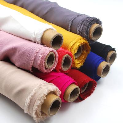 China Factory Viable Cheap Price Sheer Spun Dress Fabric Per Meter Stock Lot 30s 115gsm Plain Dyed Poplin 100 Rayon Fabric for sale