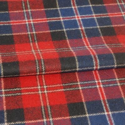 China Sustainable Red Tartan Plaid Man Coat Fabric Wool Suit Fabric For Coats for sale