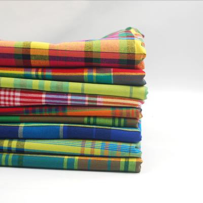 China YD-2265 Hot Selling Products Shrink-Resistant 21s Warp Light Color Madras Plaid Check 100 Cotton Fabric for sale