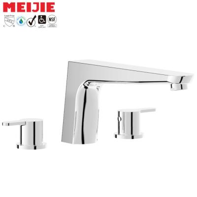 China Modern cUPC 3 Way Hole Roman Shower And Tub Filler Faucet With Handle Hold Brass Shower Tub Faucet for sale