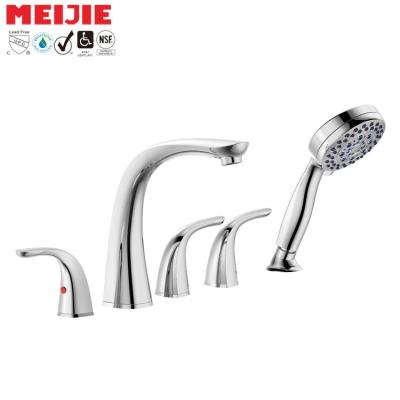 China Without Sliding Bar Chrome Rose Gold Bathroom Shower Faucet Brass Tub Shower Faucet Set for sale